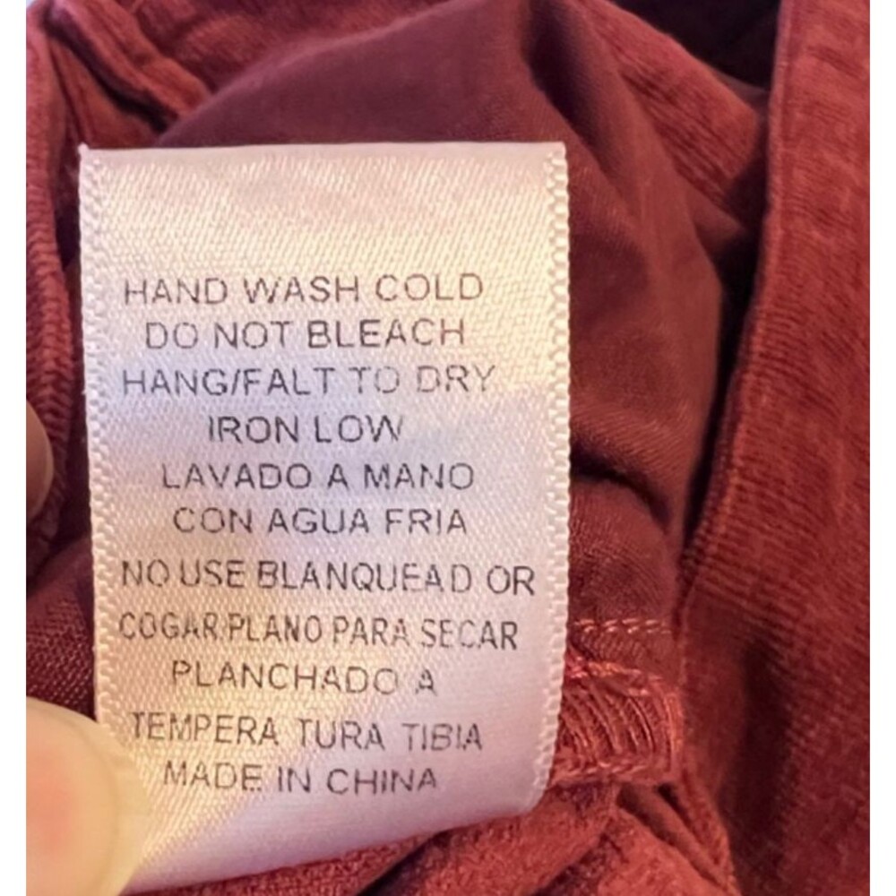Anthropologie CHRYSANTHEMUM Burgundy Corduroy Bell Bottom Flare Pants 30x34 Sz L - Picture 8 of 8